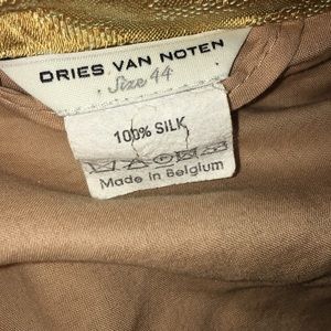 Dries Van Noten Gold Silk Brocade coat